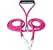 Caldwell's Pet Supply Co. Pink Double Dog Leash for Two Dogs - 54 Inch Braided Tangle Free Dual Leash, Coupler - Strength Tested for Walking and Training Two Dogs