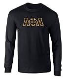 Fashion Greek Alpha Phi Alpha Twill Letter Long Sleeve Tee Black XL