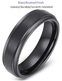 Anillos de carburo de tungsteno negro de 0.315 in para hombre, de Lanchela & Co.