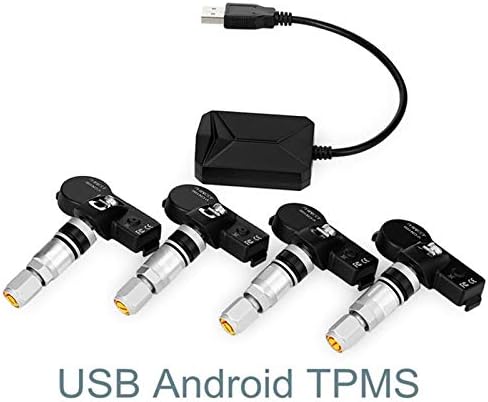 433.92MHz Tire Pressure Monitoring System USB TPMS Tire Pressure Alarm with 4 Internal Sensors for Android DVD player