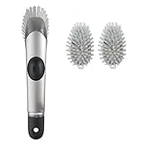OXO SteeL Soap Dispensing Dish Brush with 2 Dish Brush Refills