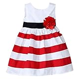 Baby Girl Princess Sleeveless Flower Tutu Dress Skirt Stripes Sun Dress (3-4 Years)