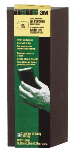 3M 910PSA Sanding Sponge, Extra Large, Single Angle,Black,Extra Large