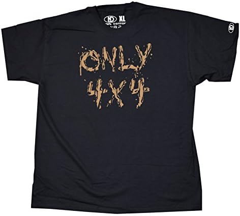 Only 4x4 Muddy Logo T Shirt Off Road Car Truck SUV (2XL, Black + White Logo)