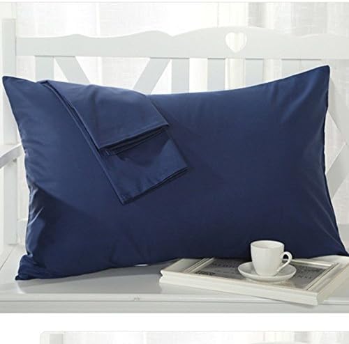 Fortune Linens Pillowcase Pair Maximum Softness - Elegant Double-Stitched Tailoring King 1800 Series 100% Egyptian Quality Brushed Microfiber Navy Blue Solid