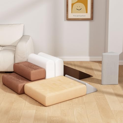 BanaSuper Modular Educational Foam Blocks | Soft Baby Play Equipment | Kids Play Sofa Bed | Foam Sofa Bed for Toddlers | Foam Blocks for Climbing and Crawling