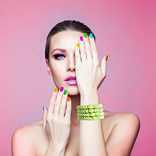 GYGYL 8Pcs Green Hair Ties for Women Girls, Elastics Hair Bands Ponytail Holders for Thick Hair, No Damage No Crease Hair Elastics