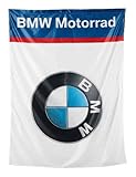 BMW Genuine Motorcycle Riding Bmw Logo flag Universal White