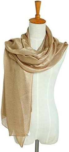 Silk Shawl Wrap for Evening Prom Chiffon Scarf Oversized Sunscreen Beach Scarves Gold