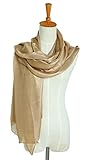Silk Shawl Wrap for Evening Prom Chiffon Scarf Oversized Sunscreen Beach Scarves Gold