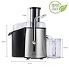 PureMate-1000W-NaturoPure-Powerful-Whole-Fruit-and-Vegetable-Juice-Extractor-Centrifugal-Juicer-Machine-with-2-Speed-Settings-BPA-Free-75MM-Wide-Mouth-with-1L-Juice-Jug-2L-Pulp-Container PureMate Juicer Machines, 1000W Powerful Juicer Extractor Quick Juicing for Whole Fruit and Vegetable, BPA-Free with 2…