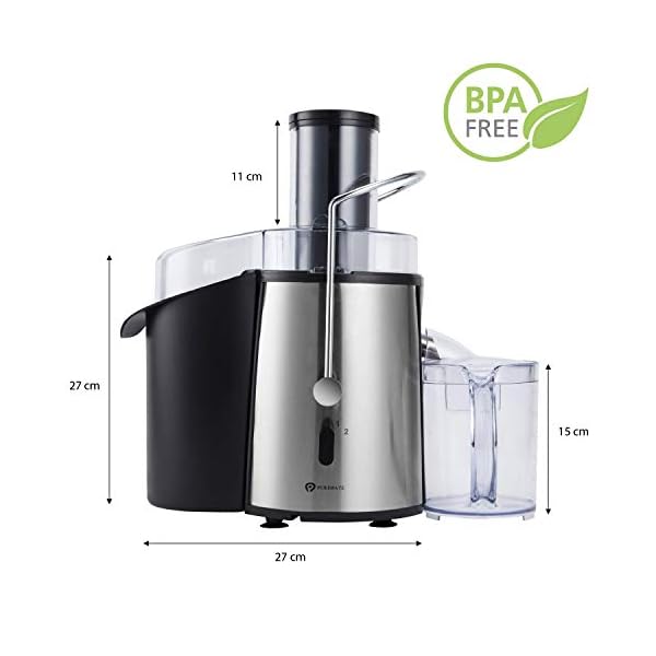 PureMate-1000W-NaturoPure-Powerful-Whole-Fruit-and-Vegetable-Juice-Extractor-Centrifugal-Juicer-Machine-with-2-Speed-Settings-BPA-Free-75MM-Wide-Mouth-with-1L-Juice-Jug-2L-Pulp-Container PureMate Juicer Machines, 1000W Powerful Juicer Extractor Quick Juicing for Whole Fruit and Vegetable, BPA-Free with 2…
