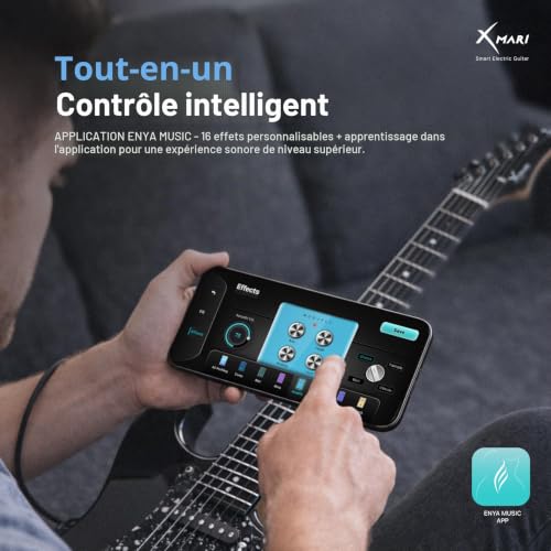 Enya XMARI Smart Electric Guitar with Built-in DSP Effects, 4 Presets, USB-C OTG Recording, Headphone Output, Custom Ceramic Pickups, Carbon Fiber Body, with Bag
