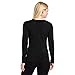 100% Merino Wool Women's Lightweight Crew - Base Layer Long Sleeve Shirt - Black - Medium