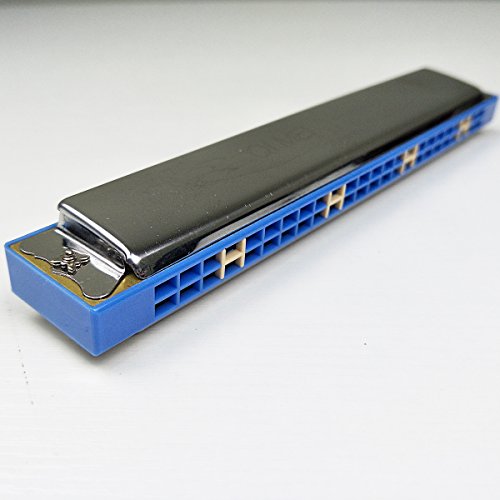 image for Jiuxun Tremolo Harmonica 24 Hole Stainless Steel Harmonica Key of C wi