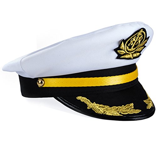 Yacht Captain Hat â€“ Sailor Cap , Skipper Hat , Navy Marine Hat - Costume Accessories by Funny Party Hats