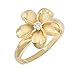 Honolulu Jewelry Company Sterling Silver Flower CZ Ring with 14K Yellow Gold Finish(8)