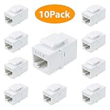 VICTEK Female to Female Cat6 Keystone  RJ45 Couplers, 10 Pack, White