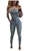 Women Sexy V Neck Sleeveless Denim Jeans Jumpsuit Rompers Overalls Bodycon Bodysuit