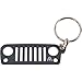 Alien Sunshade Jeep Wrangler JK JKU Grill Keychain, Made of Laser Cut Stainless Steel, Features Iconic D-Ring Connector (Granite)