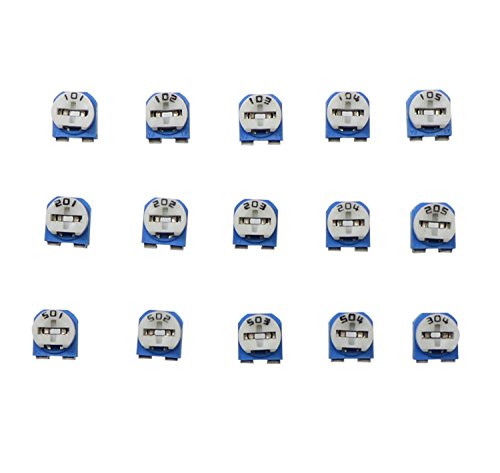 150 Pcs 15 Value 100 ohm- 2M ohm Trimpot Variable Resistor 6mm Potentiometer Assortment Kit
