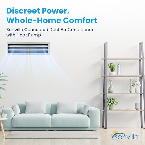 Senville 24,000 BTU Ducted Mini Split AC/Heating System, Concealed Duct, Built-in Water Pump, Wall Thermostat, 16 Ft. Installation Kit