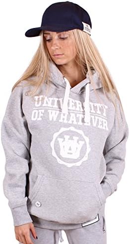 University of Whatever UOW 1st Class Womens Waffle Hoodie - Grey UK 14-16