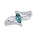 Hithop Premium Quality Women's 925 Sterling Silver Crystal Filled Round Shape Ring Jewelry Blue,9