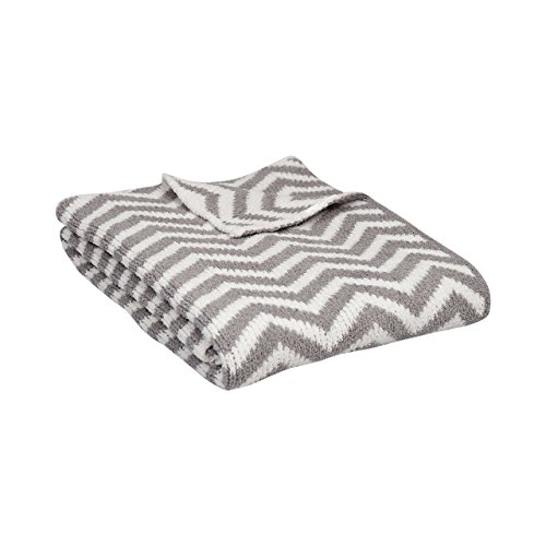 Living Textiles Chenille Baby Blanket. Grey Chevron UltraSoft Throw