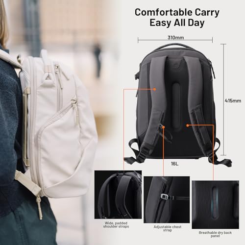 PGYTECH OneGo Lite Zaino Fotografico 16L, Leggero e Impermeabile per Fotografia Urbana e Viaggi, Compatibile con Sony/Canon/Nikon/DSLR/mirrorless