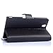 Premium Leather Flip Bracket Wallet Case Cover for Sony Xperia Z L36H / C6602 / C6603 (Wallet - Black)