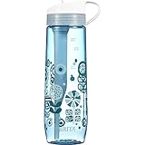 Brita 23.7 Ounce Hard Sided Water Bottle with 1 Filter, BPA Free, Printed Blue