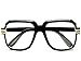 Legendary Run Cazal Style Gazelle Retro Square Clear Lens Eye Glasses (Black Gold)