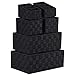 LEAVINSKY Woven Storage Box Basket Bin Container, Black Woven Bin, Stackable Storage Basket, Woven Strap Shelf Organizer, Nylon Storage Basket for Closet, Shelf, Office, 6 Pack, Black …