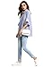 SheIn Women's Oversized Striped Ruffle Half Sleeve Collared Blouse Large Blue
