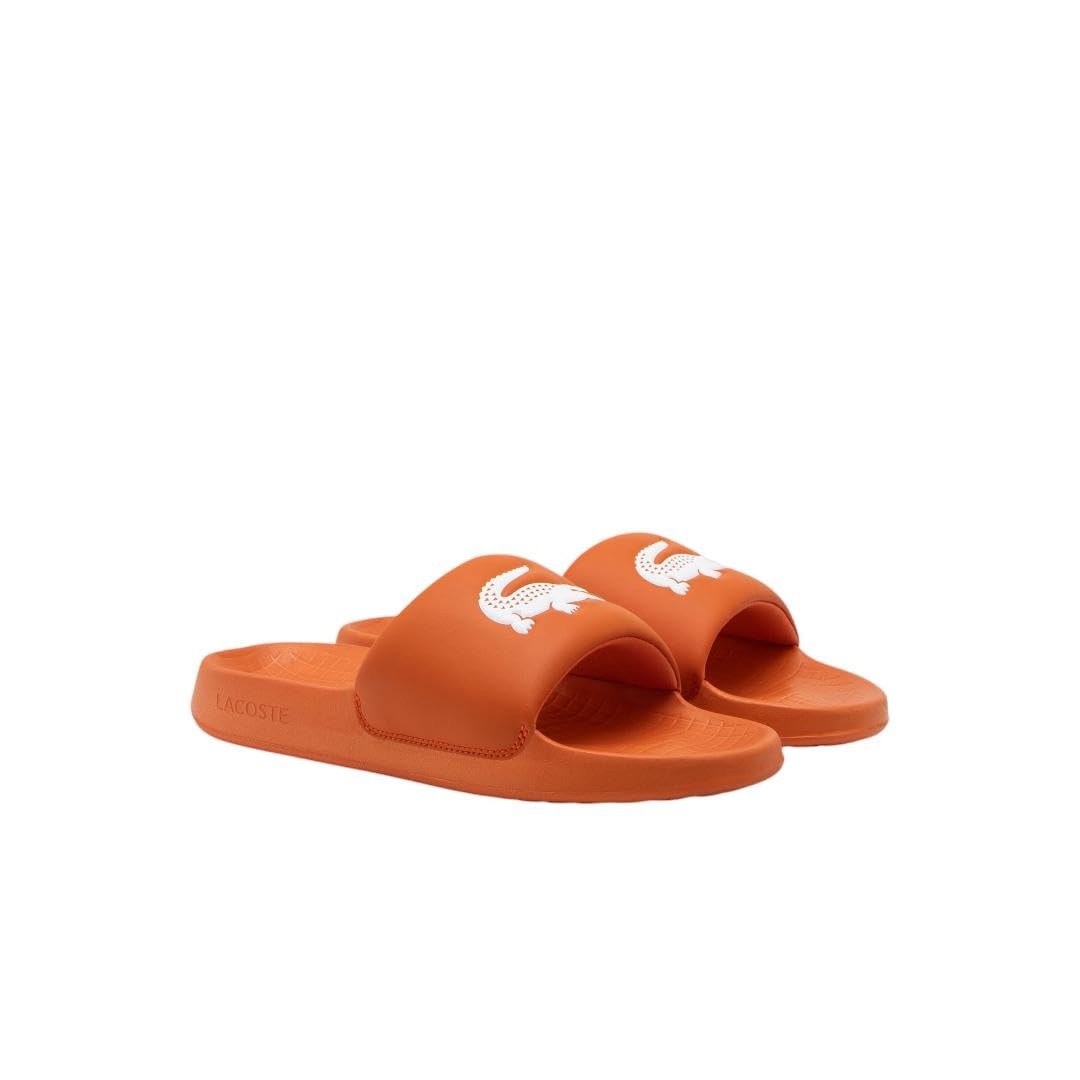 Lacoste Men's Serve Slide 1.0, Orange/White, 7 Image