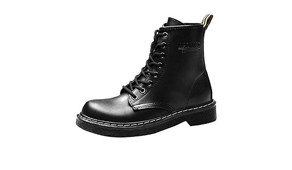 Amazon.com: Zuvebamyo - Botas de tobillo para mujer, de piel, con puntera  redonda, botas de combate, Negro, 10 M US : Ropa, Zapatos y Joyería