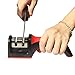 Knife Sharpener By Zealworld – Best Choice for Every Chef's Kitchen. 2 Stage System for Sharpening Blunt Knives. Free Cleaning Brush. (Red) Other Colors Available.