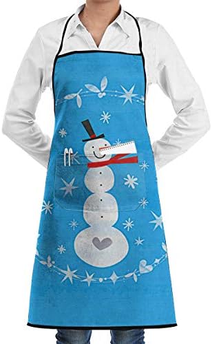Drempad Premium Aprons Winter Christmas Snowman Adjustable Apron for Kitchen BBQ Barbecue Cooking - Cooking Apron,Kitchen Apron,BBQ Apron