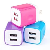 Wall Charger, Vifigen 3-Pack USB 2.1AMP Universal Power Home Travel Wall Charger Dual Port Plug for iPhone 7/7 plus 6/6 plus 5S 5 4S Samsung S5 S4 S3, Note 5, HTC, LG and More Device