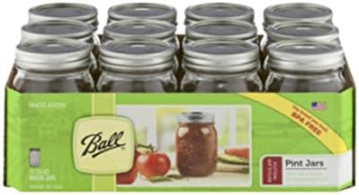 12 Ball Mason barattolo con coperchio – regular Mouth – 453,6 gram by Jarden (confezione da 12)