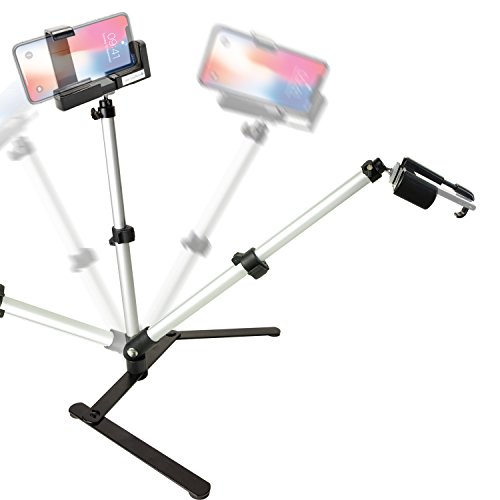 LS Photography Table Top Travel Tripod Copy Stand with Rotatable Ball Head Mount for Compact Camera & Camcorder, Includes Phone Holder Clip for Android, iPhone, and Other Smart Phones, LGG717 - Thumbnail 5