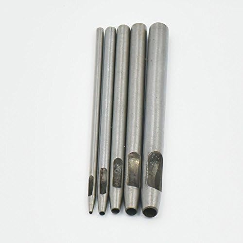 5 Pcs Round Hollow Hole Steel Round Punch Cutter Tool Leather Belt Watch Band Gasket ( 6mm 7mm 8mm 9mm 10mm)