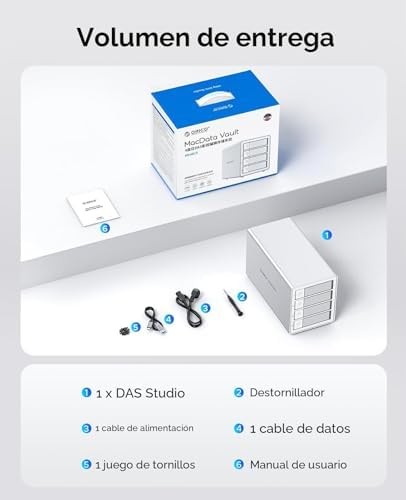 Daisy Chain - Caja de disco duro de 4 bahías USB 3.2 Gen 2 de aluminio, compatible con 22 TB y expansión máxima de hasta 264 TB para disco duro de 3.5 pulgadas, 9948C3