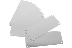 LIFKOME 10 Pcs Stainless Steel Blank Metal Signs 100x50mm 4 Holes DIY Name Plates for Engraving and Door Accessories