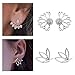 Adramata 6 Pairs Lotus Flower Earrings for Women Simple Chic Fashion Stud Earrings,S