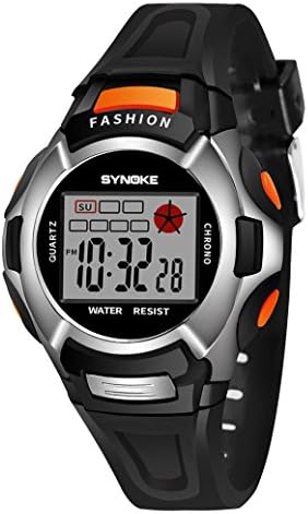 Children Waterproof Watches, Anxinke Students Boys PU Strap Date LED Digital Sport Wristwatch (Black)
