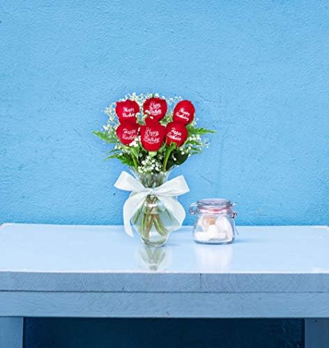 Amazon Com Write A Rose Beautiful Red Roses Bouquet With Happy