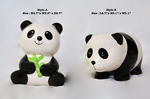 2 Set of Cute Ceramic Panda Bear Coin Saving Bank (Set A)