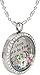 DR Memory Locket Pendant Necklace - I Love You to The Moon and Back - with Birthstone, Heart Charm and Half Moon (Heart)